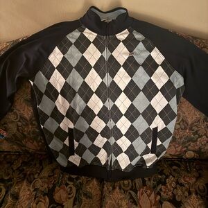 Men's Black and White Argyle Jacket